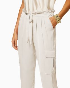Ramy Brook Satin Pocket Allyn Paper Bag Waist Pant Clothing