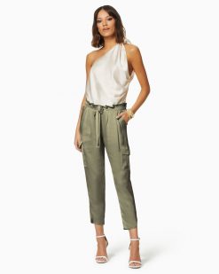 Ramy Brook Satin Pocket Allyn Paper Bag Waist Pant Clothing