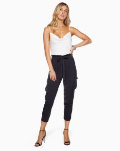 Ramy Brook Satin Pocket Allyn Paper Bag Waist Pant Clothing