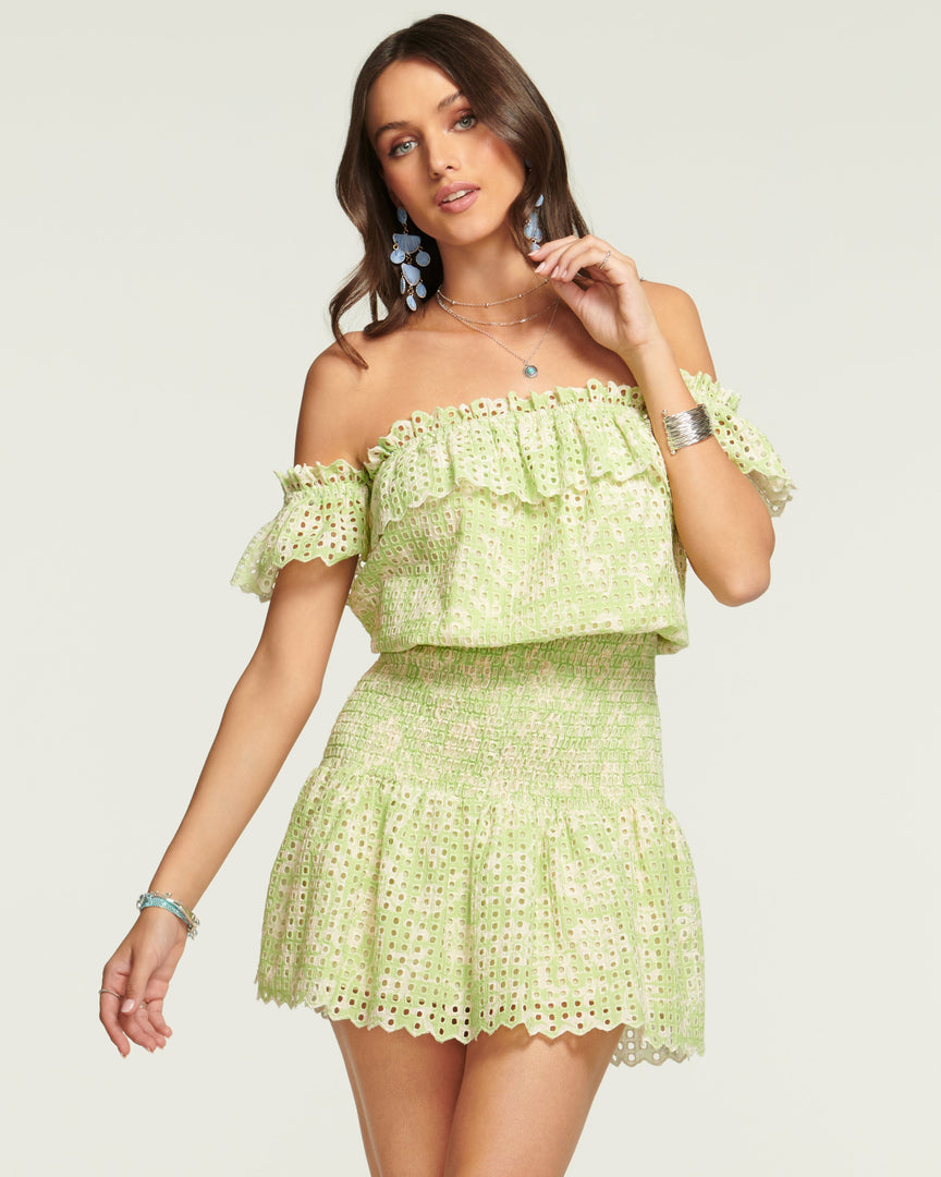 Ramy Brook Wedding Guest Edit Mckenna Off-The-Shoulder Mini Dress