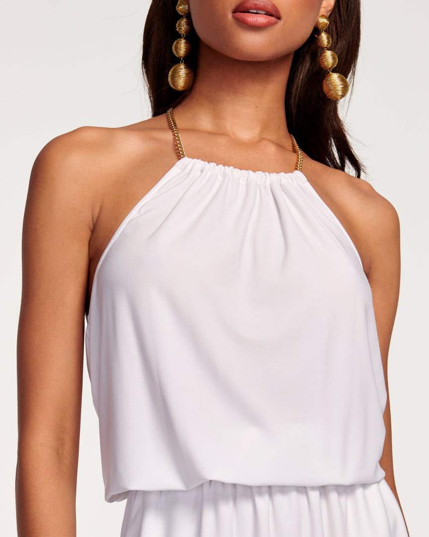 Ramy Brook Chain Trim Aly Halter Mini Dress Clothing