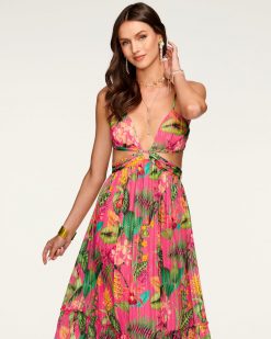Ramy Brook Clothing Printed Tulum Cutout Maxi Dress