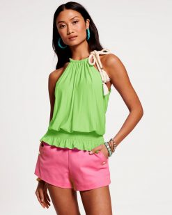 Ramy Brook Clothing Rope Trim Jasmine Halter Tank Top