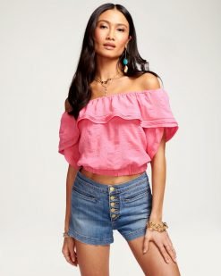 Ramy Brook Clothing Rita Off-The-Shoulder Crop Top