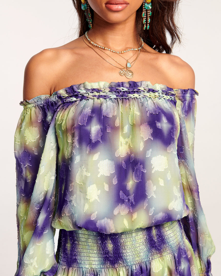 Ramy Brook Clothing Printed Willow Off-The-Shoulder Mini Dress