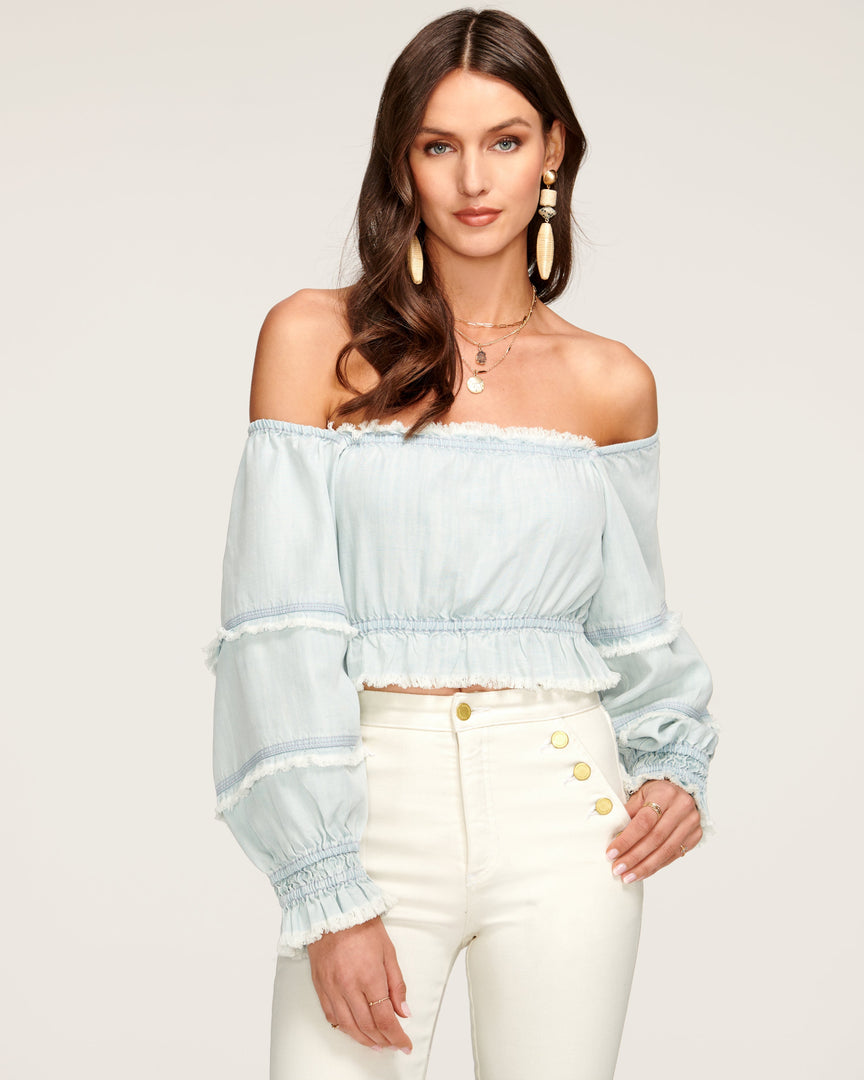 Ramy Brook Clothing Charli Off-The-Shoulder Crop Top