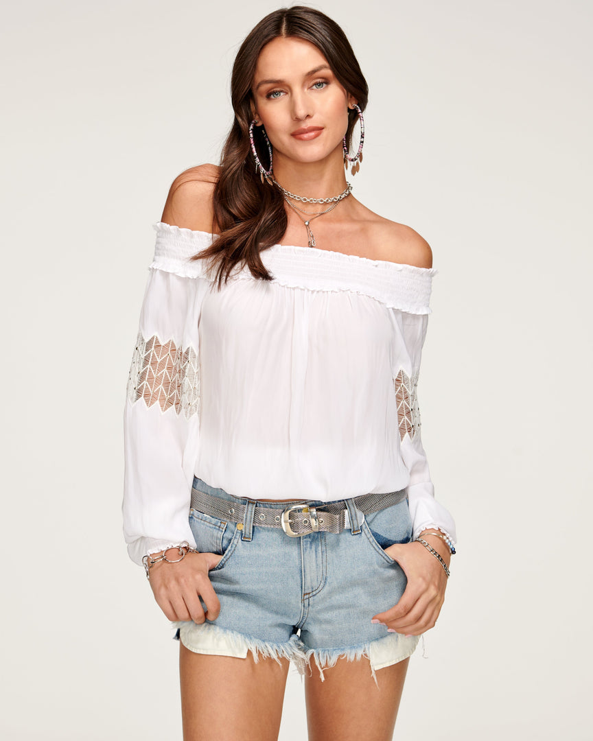 Ramy Brook Embellished Marla Off-The-Shoulder Top