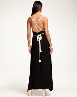 Ramy Brook Rope Trim Ryder V-Neck Maxi Dress Clothing