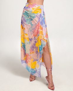 Ramy Brook Clothing Printed Kai Slit Midi Skirt