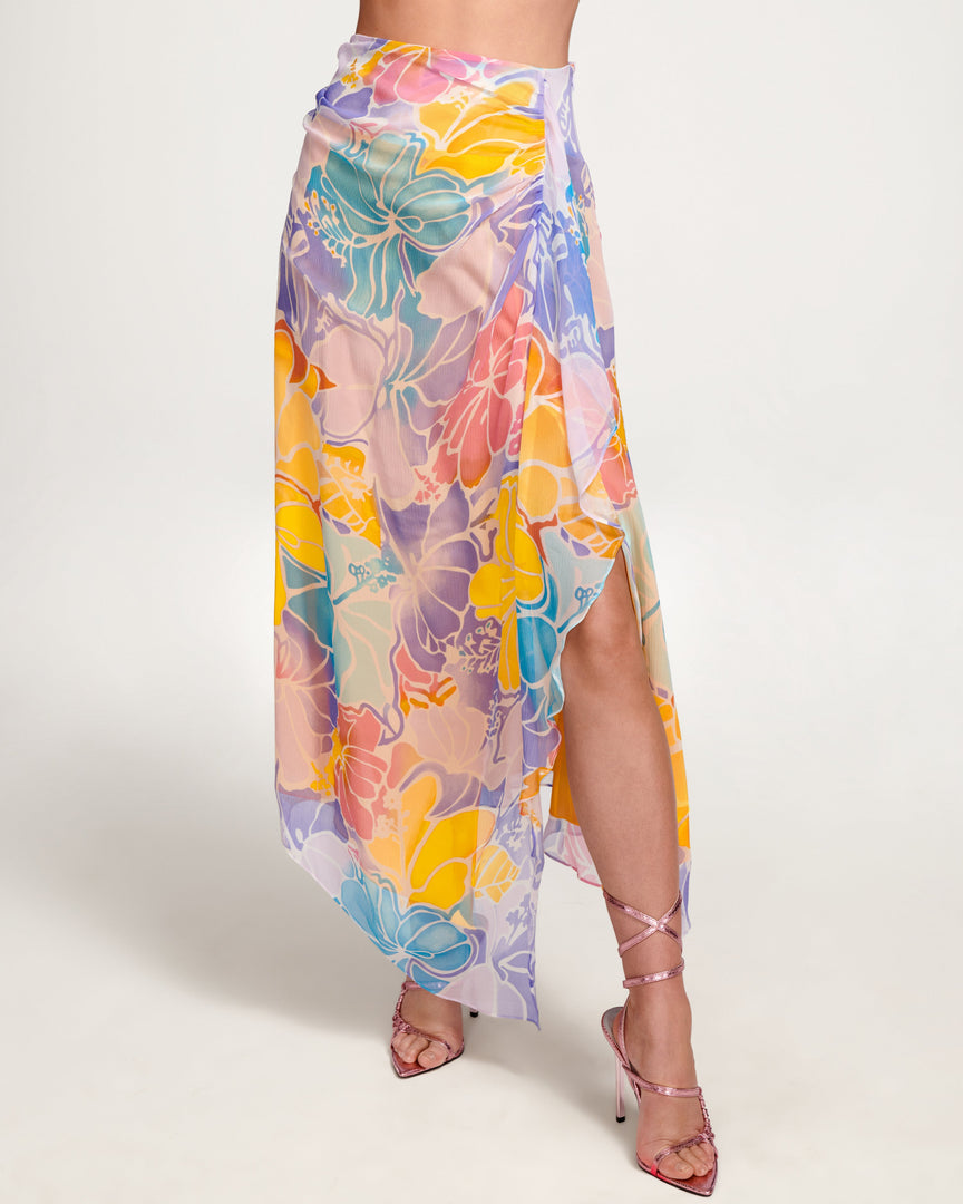 Ramy Brook Clothing Printed Kai Slit Midi Skirt