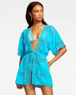 Ramy Brook Delphine Crochet Coverup Mini Dress